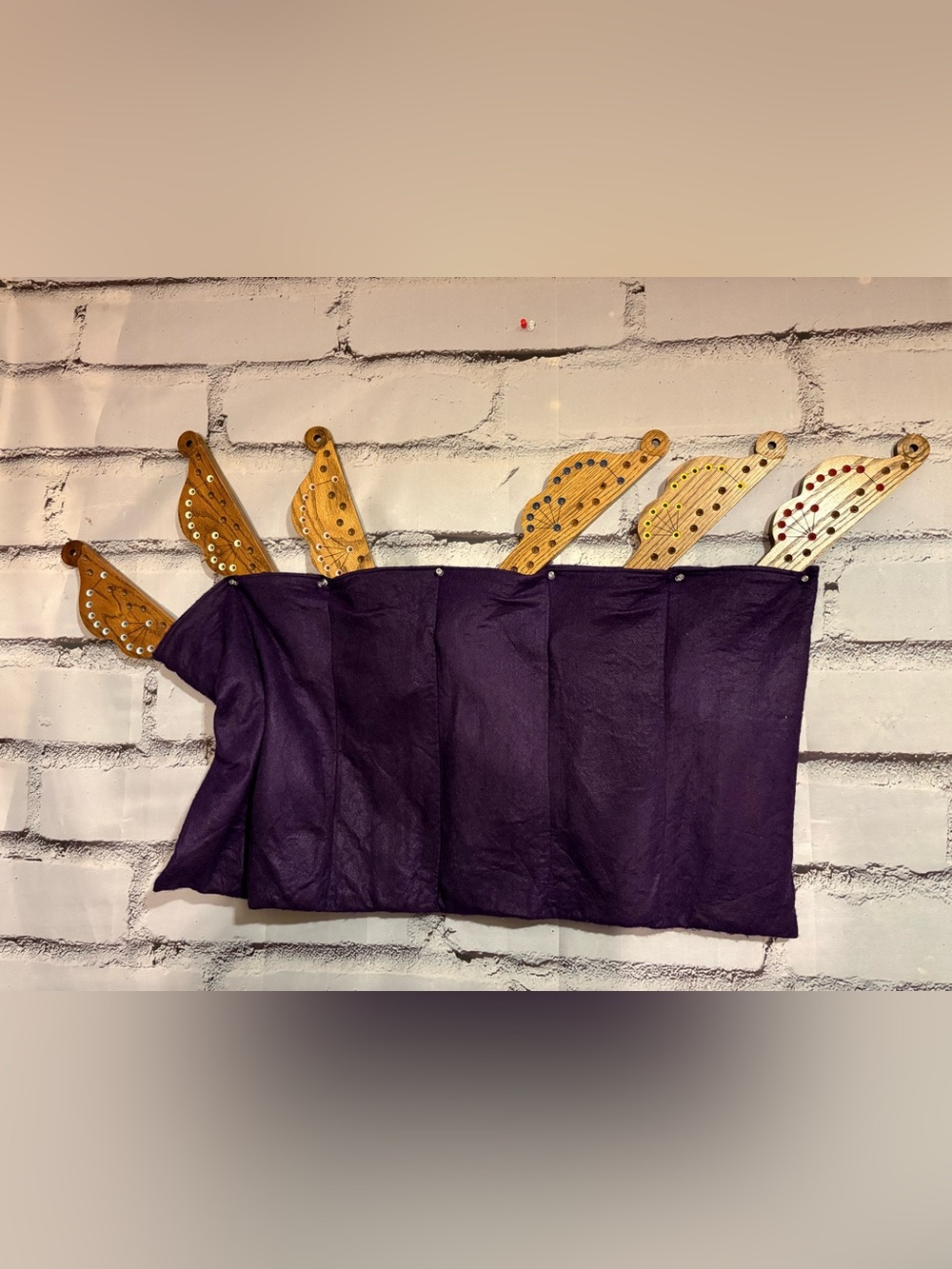Handmade Wooden Pegs and Jokers With Felt Carrier Tote and Accessories